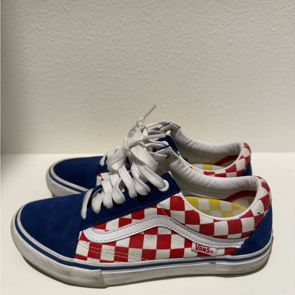 Vans Blue and Red Checkered Sneakers